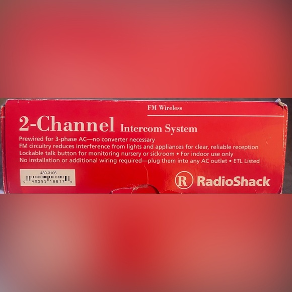Radio Shack FM Wireless Intercom System Station 43-3106 Single Unit Pre-owned - Picture 5 of 8